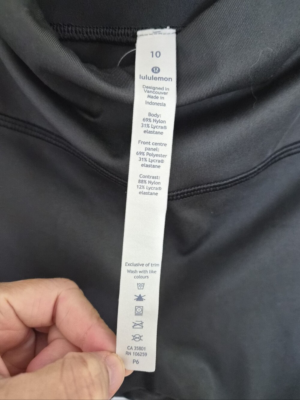 Lululemon Size 10 Black & Gray High Rise Colorblock Athletic Leggings/Yoga Pants - Picture 10 of 11